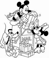 Coloring Pages Disney A4 Christmas Kids Colouring Presents Printable Color Mickey Mouse Minnie Pluto Book Printables Mini Adult Fun Holiday sketch template