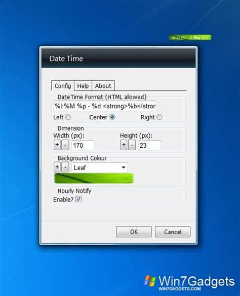 mini date time windows desktop gadget