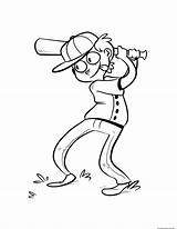 Coloring Baseball Player Pages Kids Printable Print sketch template