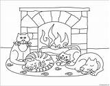 Winter Scenes Cute Pages Animals Coloring Color Printable sketch template