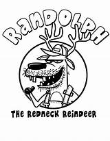 Redneck Randolph Reindeer Coloring Pages Hillbilly Template sketch template