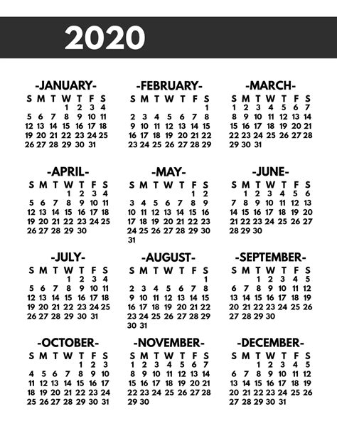 yearly calendar printable printable templates
