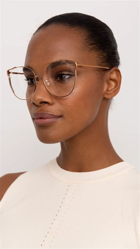 joanna oversized glasses in white gold frame by linda farrow clear