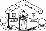 Christmas House Pages Coloring Printable Getcolorings sketch template
