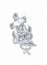 Cross Tattoo Rose Tattoos Roses Drawings Designs Rip Deviantart Crosses Google Angel Drawing Stencils Rosary Memorial Mom Christian Pencil Choose sketch template