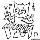 Coloring Music Pages Instruments Recorder Musical Owl Sheets Classroom Xylophone Color Kindergarten Worksheets Colouring Playing Percussion Printable Animals Para Class sketch template