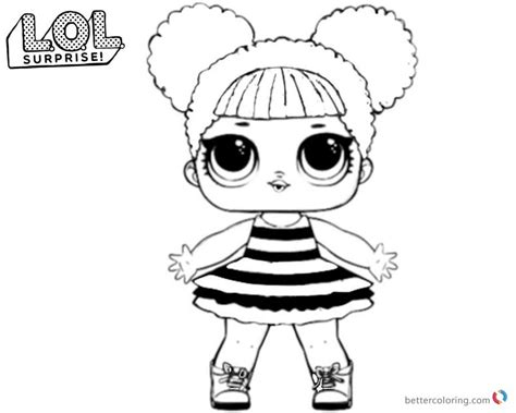 lol dolls coloring pages bee