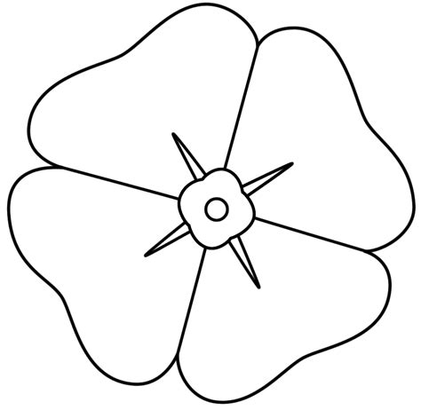 poppy coloring pages remembrance day clipart  clipart