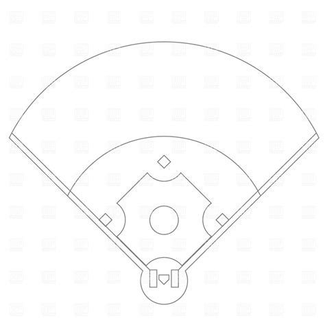 blank baseball field outline clipart