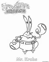 Krabs Coloring Mister Pages Printable sketch template