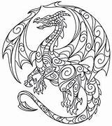 Coloring Dragon Pages Patterns Printable Embroidery Mandala Quilling Color Pdf Adult Dragons Tattoo Doodle Paper Book Designs Sheets Adults Pattern sketch template
