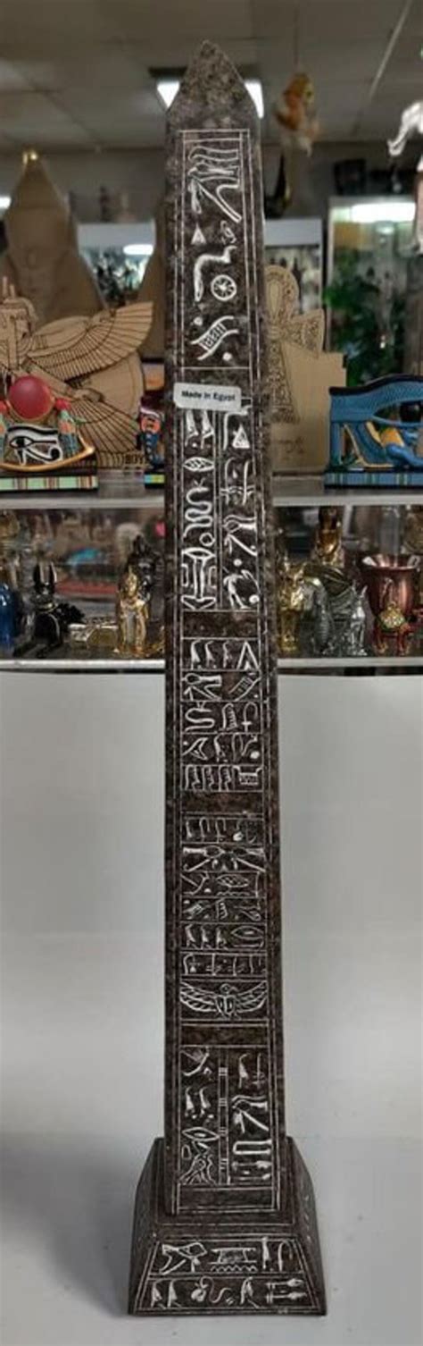 Vintage Large Egyptian Hand Carved Obelisk Natural Stone Etsy