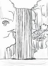 Waterfall Coloring Pages Drawing Kids Nature Easy Landscape Waterfalls Colouring Sketch Draw Drawings Step Sketches Print Bestcoloringpagesforkids Adults Choose Board sketch template
