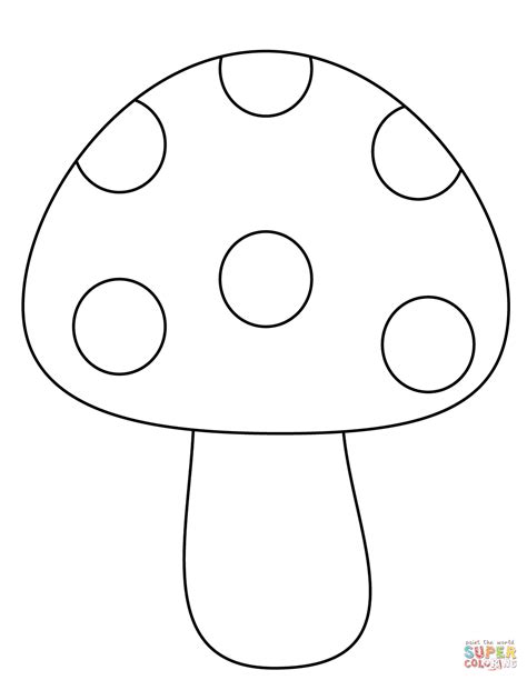 simple mushroom coloring page  printable coloring pages