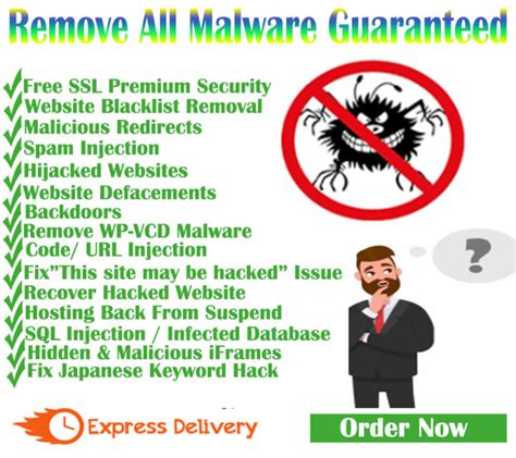 clean virus malware   hacked website   hours