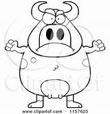 Bull Angry Chubby Clipart Cartoon Cory Thoman Outlined Coloring Vector 2021 sketch template