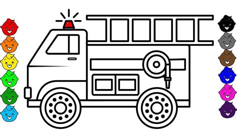 car  vehicles colouring book fire truck colouring pages  kids
