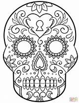 Coloring Dead Pages Printable Skull Sugar sketch template