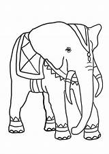 Elephant Coloring Pages Funny Drawing African Sitting Silhouette Getdrawings Clipartqueen sketch template
