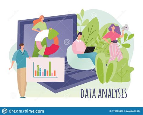 data analysis marketing concept vector illustration flat tiny cartoon
