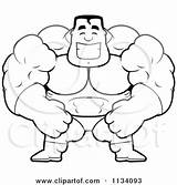 Buff Guy Super Hero Man Cartoon Happy Clipart Drawing Coloring Outlined Clip Thoman Cory Muscular Vector Small Getdrawings Clipground sketch template