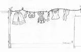 Drawing Clothesline Underwear Clothes Line Victorian Sketch Laundry Undies Paintingvalley Drawings They sketch template
