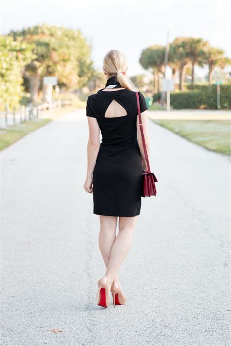 { chic details little black dress vintage silk scarf and nude patent pumps } meagan s moda