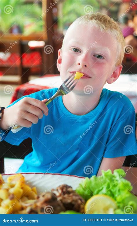 boy eating stock image image  male caucasian blue