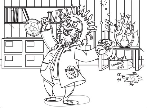 female mad scientist coloring pages