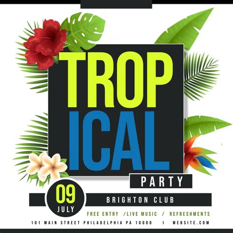 tropical party template postermywall