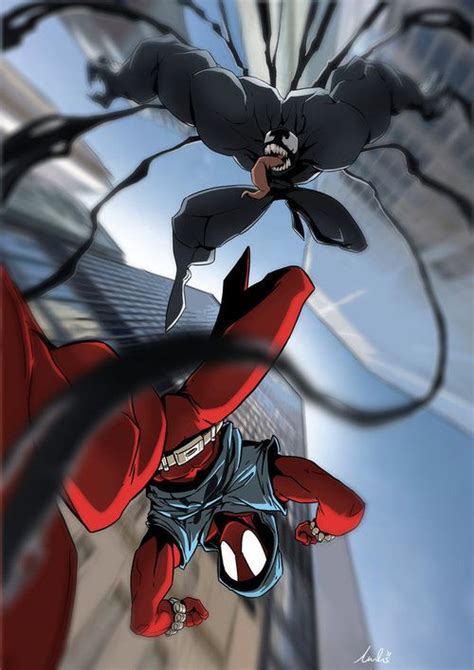 the scarlet spider vs venom artwork by andre dreviator 2012 all
