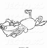 Golden Cartoon Retriever Vector Outlined Sleeping Pillow Coloring Dog Leishman Ron Royalty sketch template