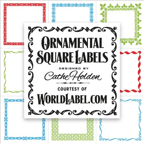 ornamental square labels  cathe holden worldlabel blog