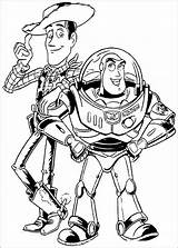 Coloring Toy Story Buzz Woody Lightyear Pages Color Kids Print Beautiful Disney Characters Pixar sketch template