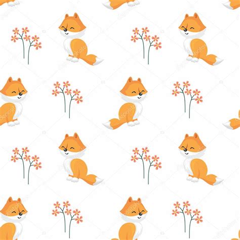 cute fox pattern stock vector  belovayandexru
