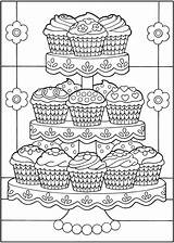 Coloring Cupcake Pages Cupcakes Kids Mandala Food Easy Sheets Printable Print Doverpublications Adult Tulamama Dover sketch template