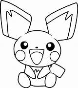 Pichu Pokémon Happy sketch template