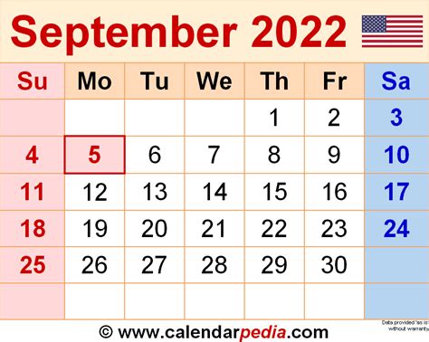 printable calendar template september  printable world holiday