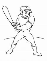 Batsman Coloring Baseball Pages sketch template