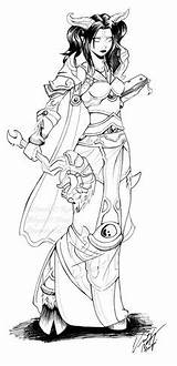 Warcraft Draenei Paladin Wow Priest Malvorlagen sketch template
