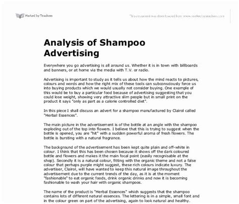 advertisement analysis essay sample luxury analysis  shampoo advertising gcse media stu
