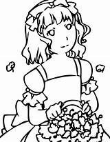 Coloring Pages Wedding Girl Kids Flower Print Flowers Girls Coloringkids sketch template