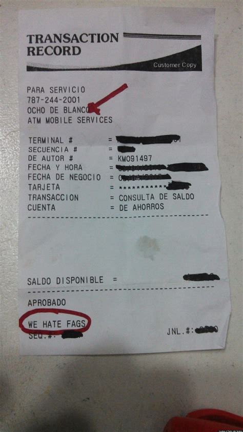 puerto rico atm prints homophobic receipt