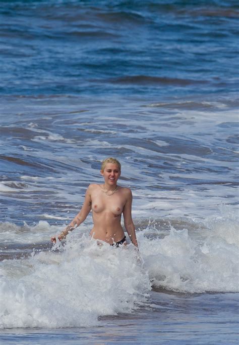 miley cyrus topless on the beach in hawaii 21 celebrity
