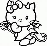 Halloween Coloring Pages Kitty Hello Devil Cute Kids Drawing Print Colouring Coloriage Imprimer Printable Color Da Angry Adults Cartoon Disney sketch template