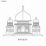 Adabi Colouring Mosque Kids Pages Printable Ramadan sketch template
