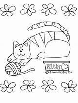 Coloring Pages Yarn Country Kidprintables Return Main Cat Kids sketch template
