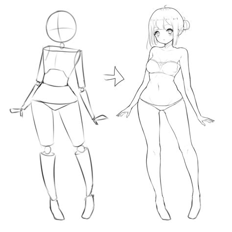 how to draw anime body female how to do thing