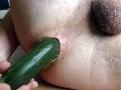 Green Zucchini Up His Asshole In Close Up Gay Bizarre