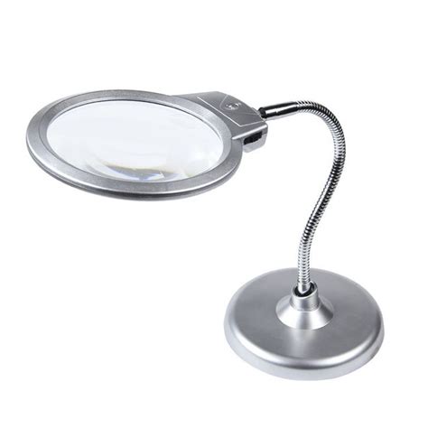 Portable Desktop Magnifying Glass With Led Lights 10x 20x Standing